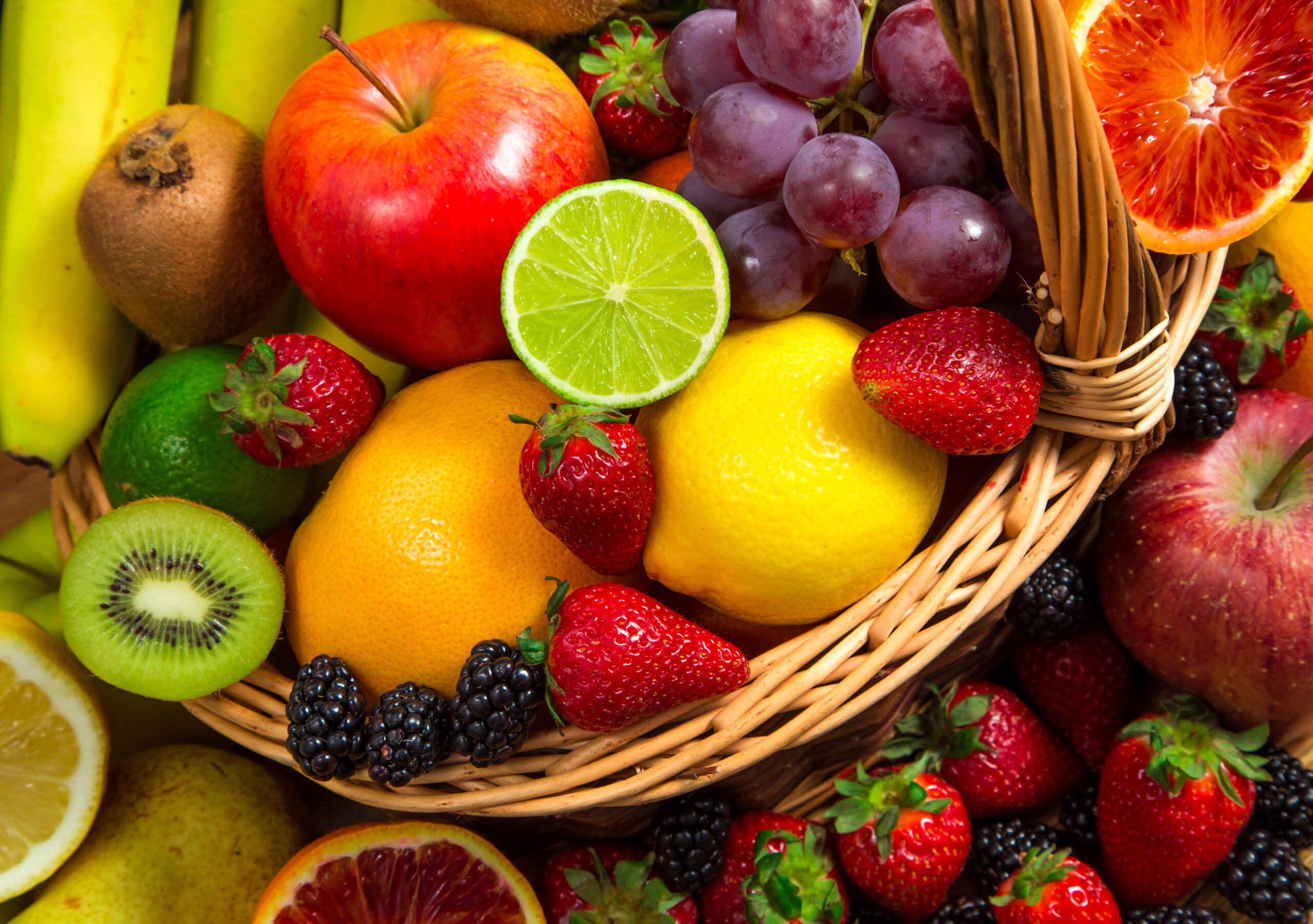 colorful fruit in a bowl close up